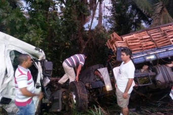 Colisão entre dois caminhos deixa vitima fatal