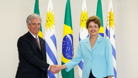 Dilma e o presidente do Uruguai, Tabaré Vázquez