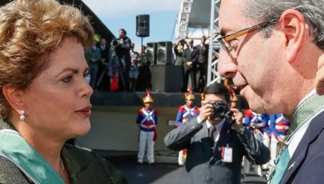 Dilma e Cunha: enquanto a petista aguarda o julgamento das pedaladas fiscais no TCU, o peemedebista tenta se desvencilhar da acusação de que recebeu propina