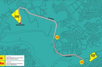 Percurso de 5km e 10km da Circus Night Run