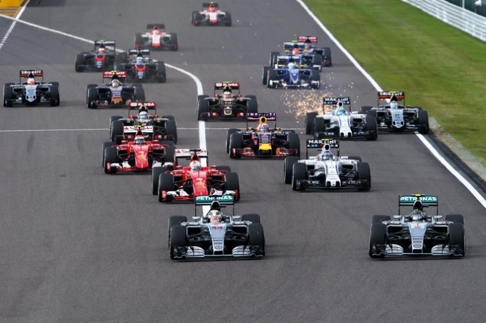 A largada decisiva do GP do jap&atilde;o de 2015 