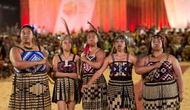 Palmas (TO) - Mulheres de diversas etnias participam de desfile de beleza ind&iacute;gena durante os Jogos Mundiais dos Povos Ind&iacute;genas 