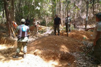 Ação conjunta do BPA, Corpo de Bombeiros e Sema resultou na descoberta de um garimpo ilegal em Turiaç