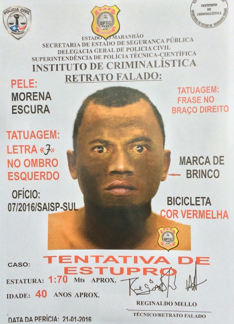 novo retrato falado de suspeito caso juliana