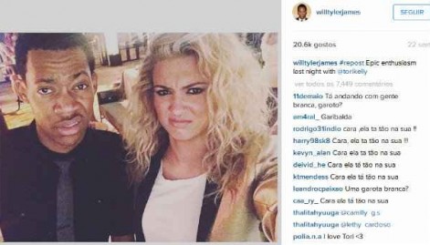 Postagem de Tyler James Williams comentada por brasileiros