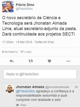 Twitter - Governador - Fl&aacute;vio Dino