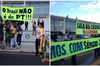 xército foi posicionado na frente do Palácio do Planalto, onde estão os manifestantes; ato conta com a presença de parlamentares da oposição