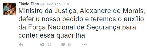 Flávio Dino fala da ajuda da Força Nacional
