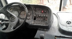 ônibus incendiado no bairro Santa Bárbara