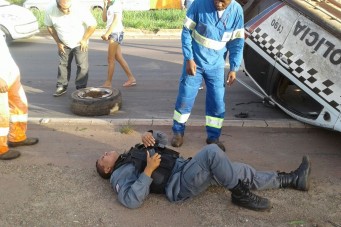 Acidente com viatura da PM na BR-135