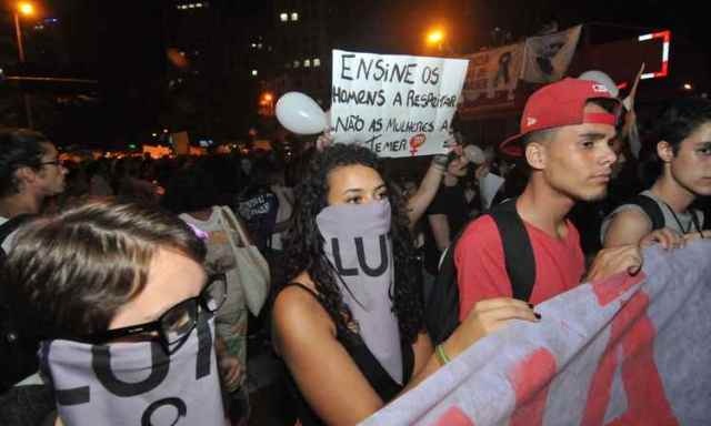 Manifestação na capital contra cultura do estupro na última quinta-feira (foto: Rodrigo Clemente/EM 1/6/2016)