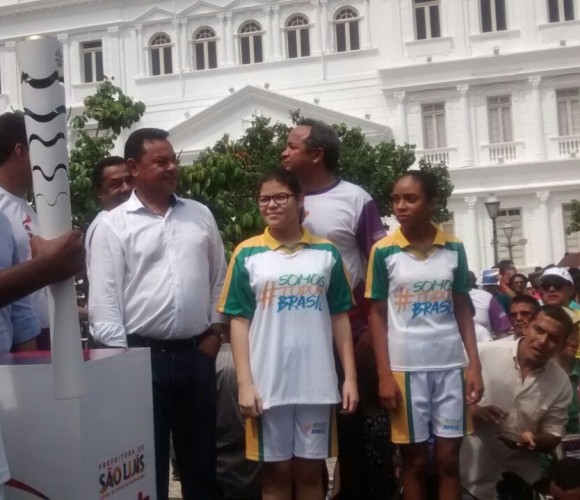 Chegada da Tocha Olímpica na Praça Dom Pedro II