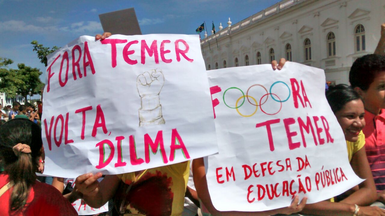 A Praça Dom Pedro II também foi ponto de protestos (Honório Moreira)