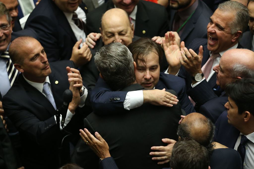 Brasília - O deputado Rodrigo Maia (DEM-RJ) foi eleito presidente da Câmara dos Deputados, com 285 votos. (Fabio Rodrigues Pozzebom/Agência Brasil)
