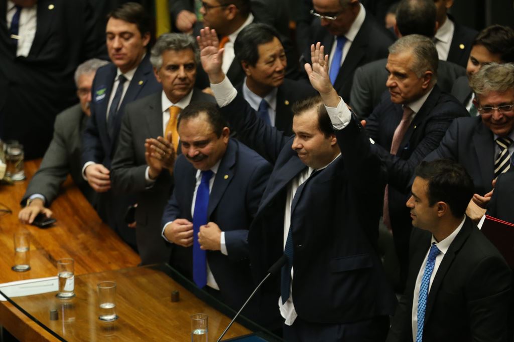 Brasília - O deputado Rodrigo Maia (DEM-RJ) foi eleito presidente da Câmara dos Deputados, com 285 votos. (Fabio Rodrigues Pozzebom/Agência Brasil)
