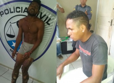 Marcelo (&agrave; esquerda) apresenta queimaduras pelo corpo e outro suspeito &eacute; conhecido como Bel&ocirc; Pedreiro (&agrave; direita)