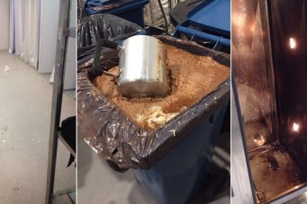 Sujeira no banheiro, 50kg de feijão jogados no lixo e forno sujo