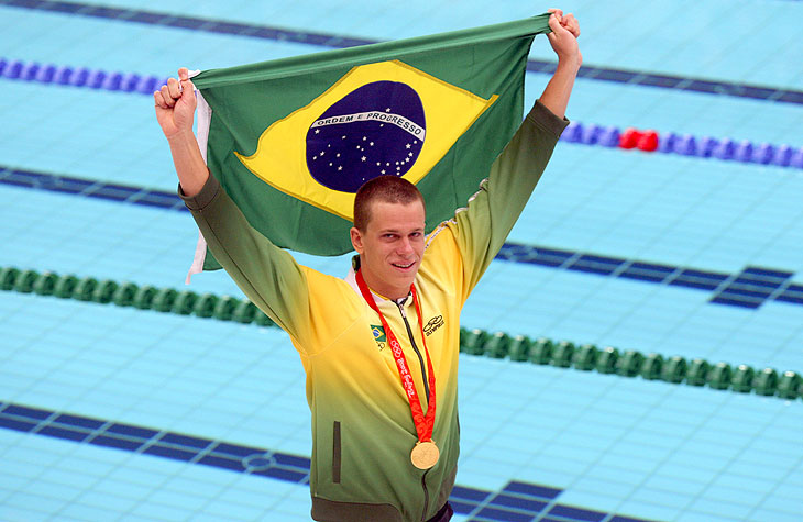 César Cielo conquista do ouro nos 50m livre nos Jogos Olímpicos de Pequim