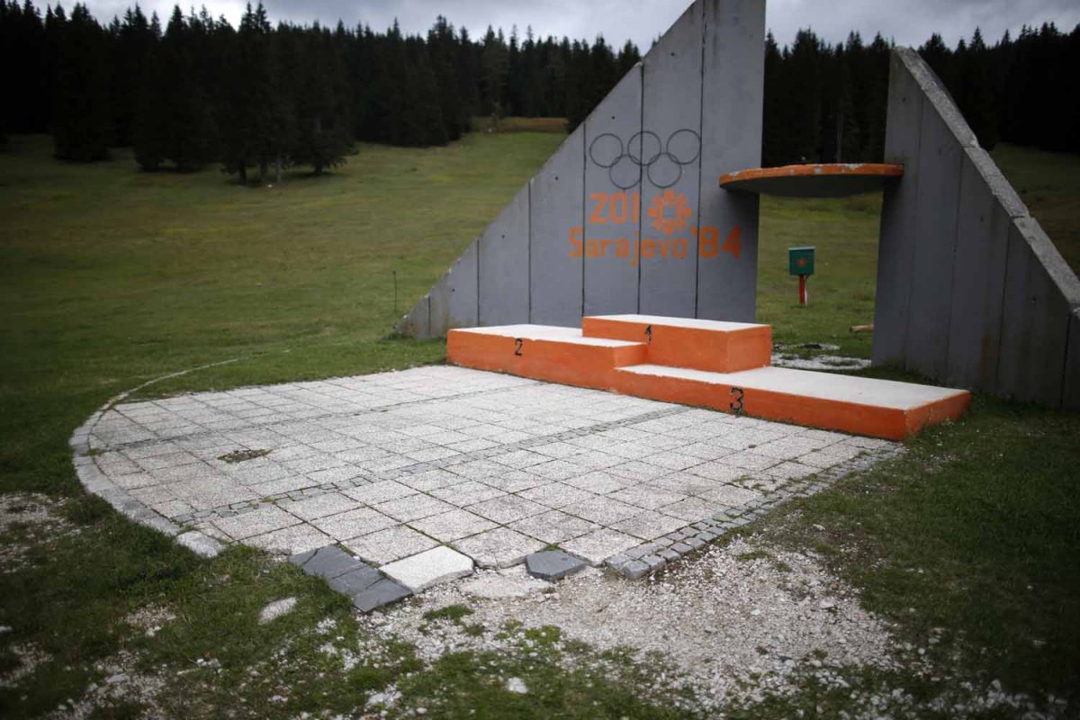 Pódio dos jogos de inverno em Sarajevo