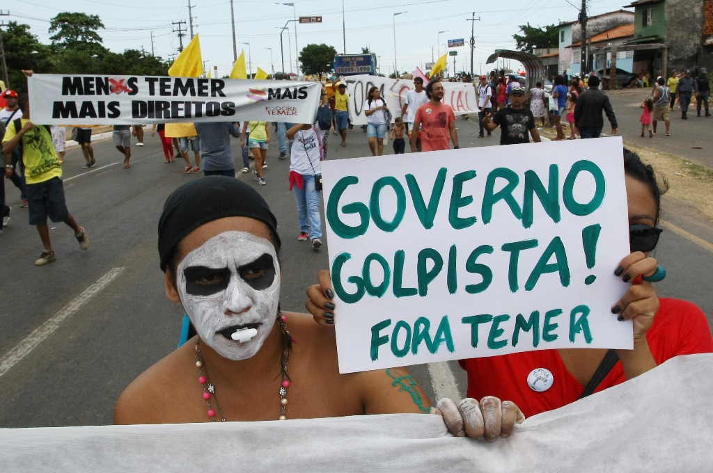 Movimentos organizaram o protesto Fora Temer em São Luís (Honório Moreira/O Imparcial)