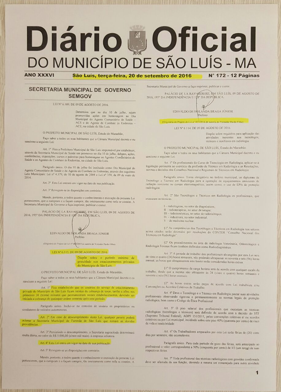 Di&aacute;rio oficial do Munic&iacute;pio 