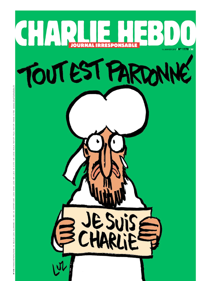  Por causa de uma piada sobre o profeta Maomé, terroristas promoveram um atentando ao jornal francês Charlie Hebdo, no dia 7 de janeiro de 2015, assassinando 12 pessoas, incluindo uma parte da equipe do Charlie Hebdo e dois agentes da polícia nacional francesa